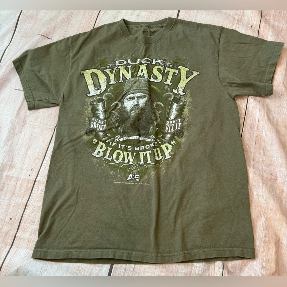 Duck Dynasty Men's Graphic T-Shirt Short Sleeve Green Size Large Jase Robertson